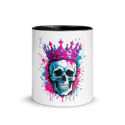 Tasse mit farbiger Innenseite Krone bunt