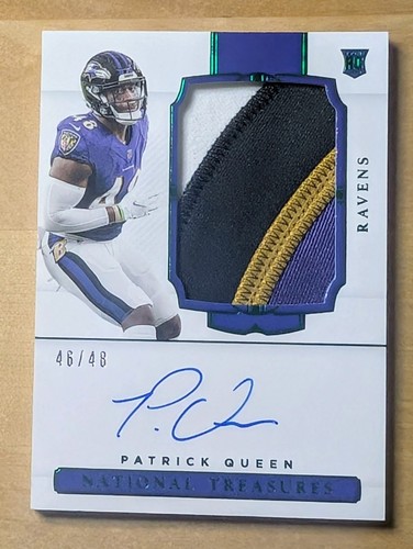 2020 National Treasures Patrick Queen Rookie Patch Auto /48 RPA RC Ravens