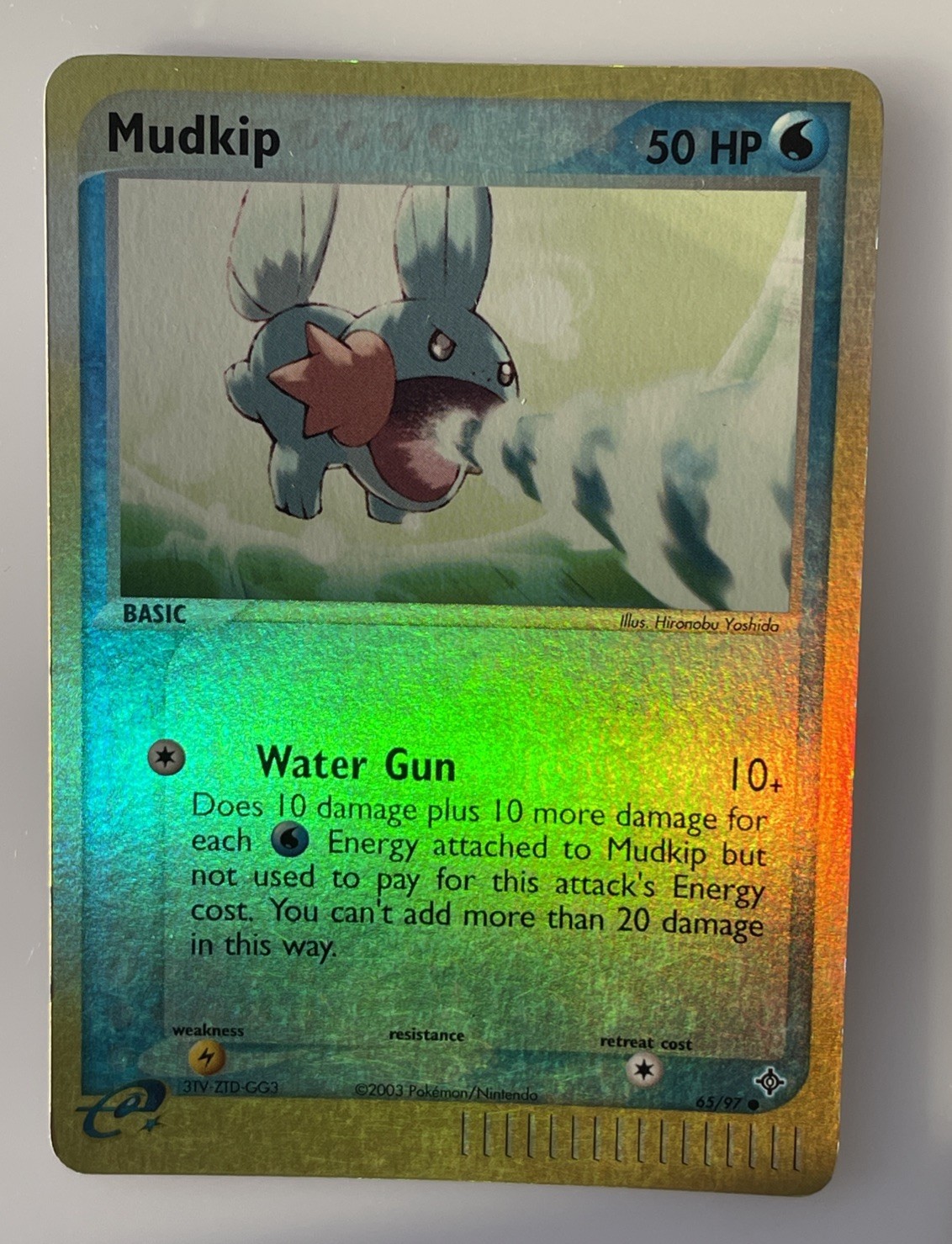 Mudkip 65/97 Ex Dragon Reverse Holo Common Heavily Played Nintendo 2003