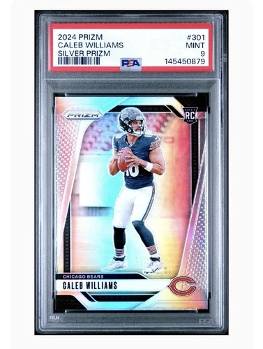 2024 Panini Prizm Caleb Williams Silver Prizm #301 Rookie PSA 9 Chicago Bears