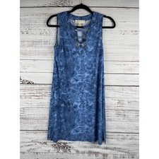 Michael Kors Dress Women's XS Tie Dye Lace Up Sleeveless Shift Pockets Casual