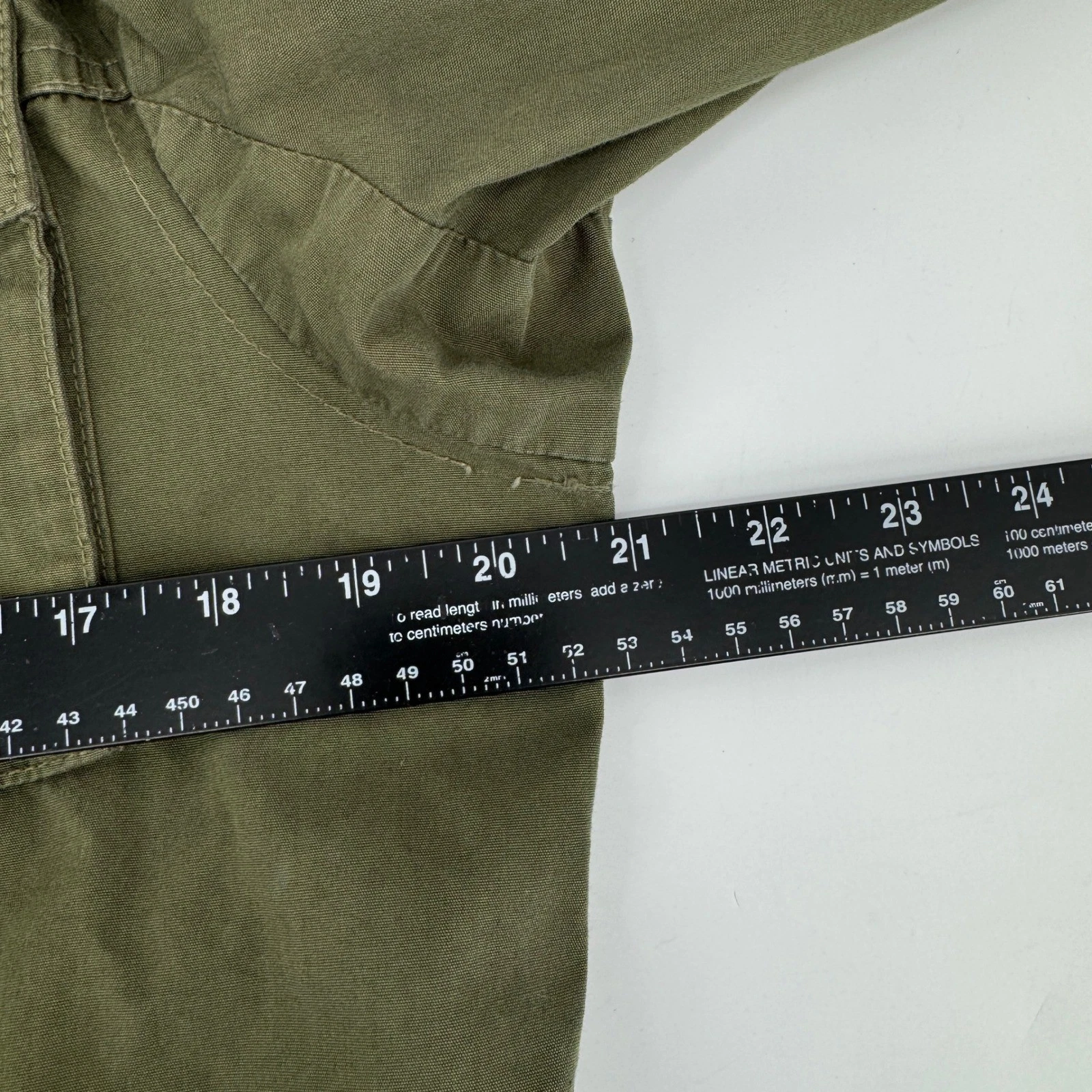 J.Crew Mens Field Jacket Army Green Utility Hooded Military Coat NX-631 Small - product detail image 8