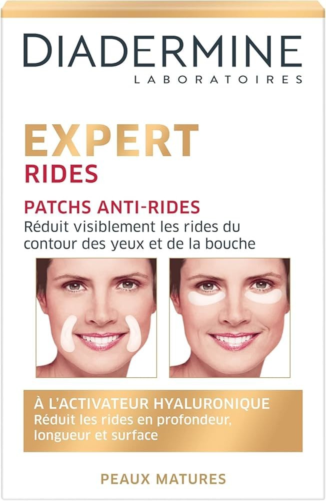 Lot De 12 Patchs Anti-rides Diadermine - à L'acide Hyaluronique, Pour Visage Et Cou
