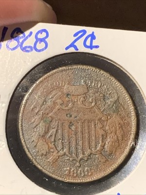 1868 Two Cent Piece 2c Better Grade VF DETAILS
