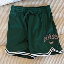Adidas Dark Green Mesh Athletic Shorts Boys Medium Youth Sports Activewear
