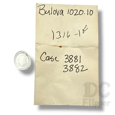 Bulova 1020.10 Watch Crystal 1316-1 Faceted Fancy 13.8 x 11.7 Case# 3881, 3882