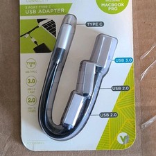 Vivitar USB Type-C to USB 3.0/2.0 Adapter 3-Port Rapid Transfer for MacBook Pro
