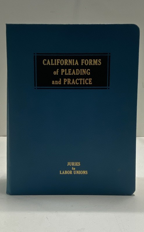 Matthew Bender California Forms of Pleading and Practice Vol 9A Juries 1992