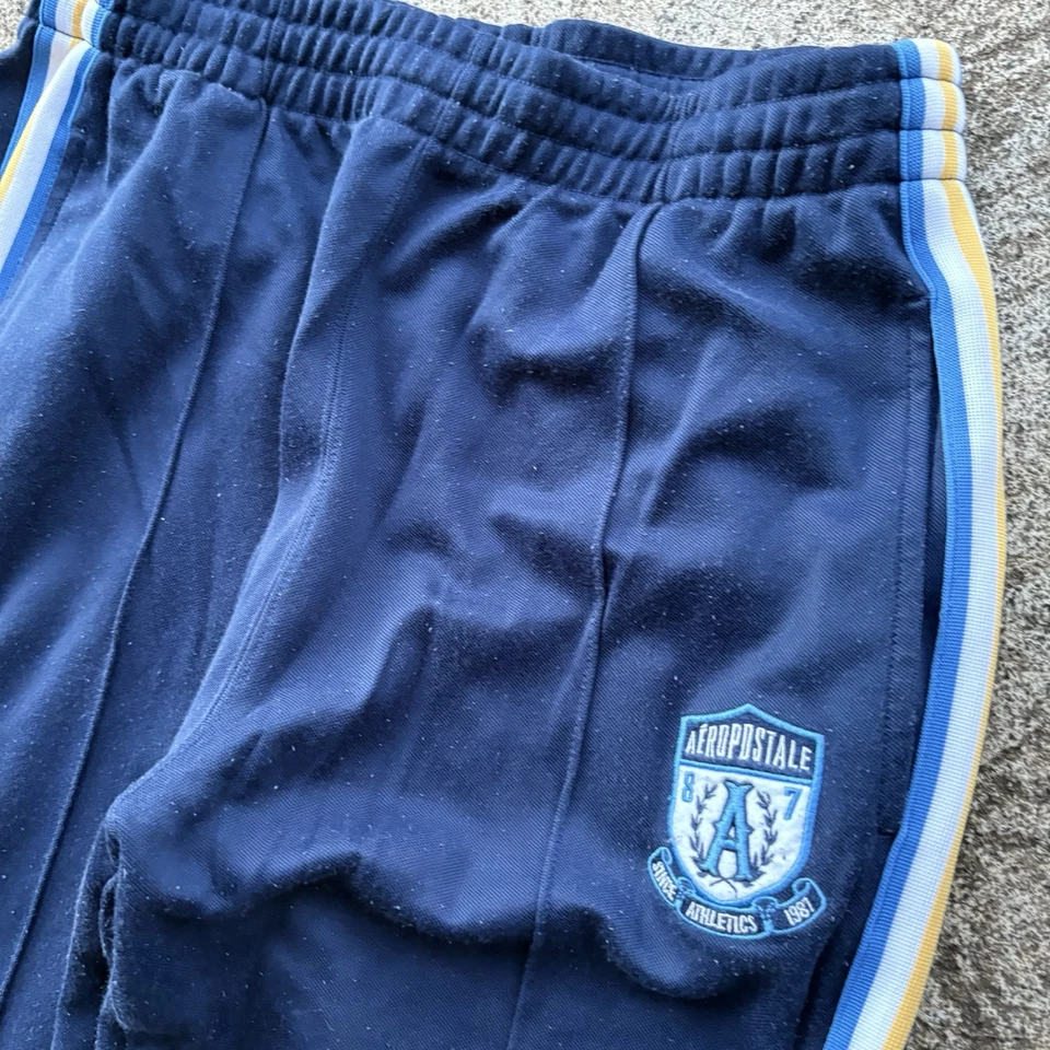 Pantalones deportivos a rayas azules Aeropostale vintage para hombre M Foto 2 de 4