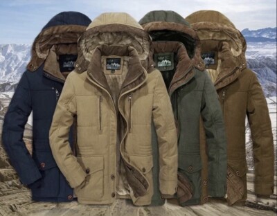 Winter Herren Stepp Warm Mantel Entendaunen Jacke Wattiert Bubble Puffer Kapuze Parka