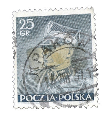 POLEN 1900-1940ER JAHRE - GEBRAUCHTE BRIEFMARKE GESTEMPELT, MARSCHALL EDWARD RYDZ