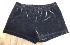 GK Elite Velvet Gymnastic Shorts Adult M Medium Black Made In US EUC 2" Inseam