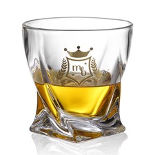 My-Bar Twisted Whisky Glass Set 4pcs Lead-Free Scotch Bourbon Glasses