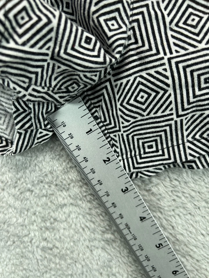 Shorts de linho JOLT Juniors 7 feminino 32 preto geométrico chino cintura média casual 1 - Imagem 4 de 4