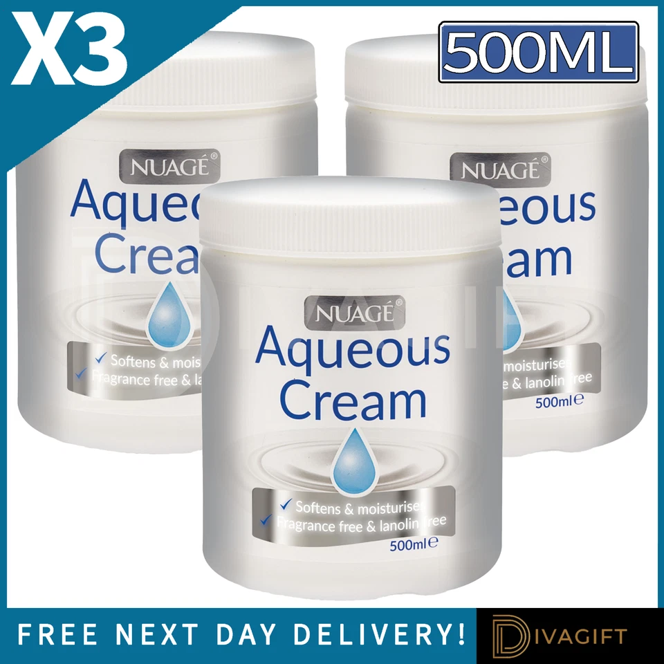 AQUEOUS MOISTURISING CREAM RELIEF OF DRY DRY SKIN FRAGRANCE FREE NUAGE 500ML x3