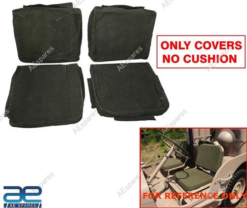 For Willys Jeeps MB M38 Ford GPW Front Seats Canvas Covers Green - No Foam AEs - Bild 1 von 7