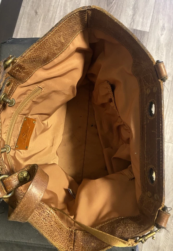 Patricia Nash Prairie Rose Leather Tote Shoulder Bag Poppy Top 17” x 10.5” - Image 4 of 4