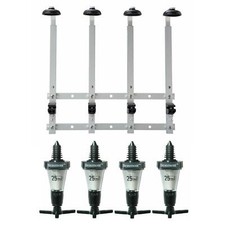 Beaumont 4x 25ml Solo Bar Optic Spirit Measure & 70cl/1L Wall Mounted Brackets
