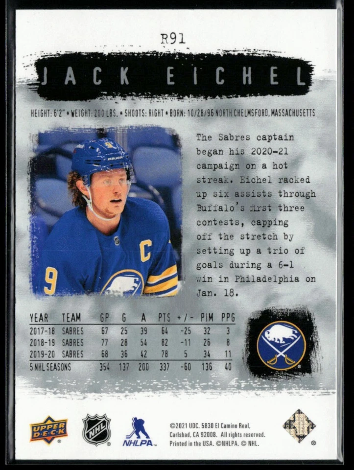 2020-21 SP Authentic 2000-01 Retro Jack Eichel #R91 - Image 2 of 2