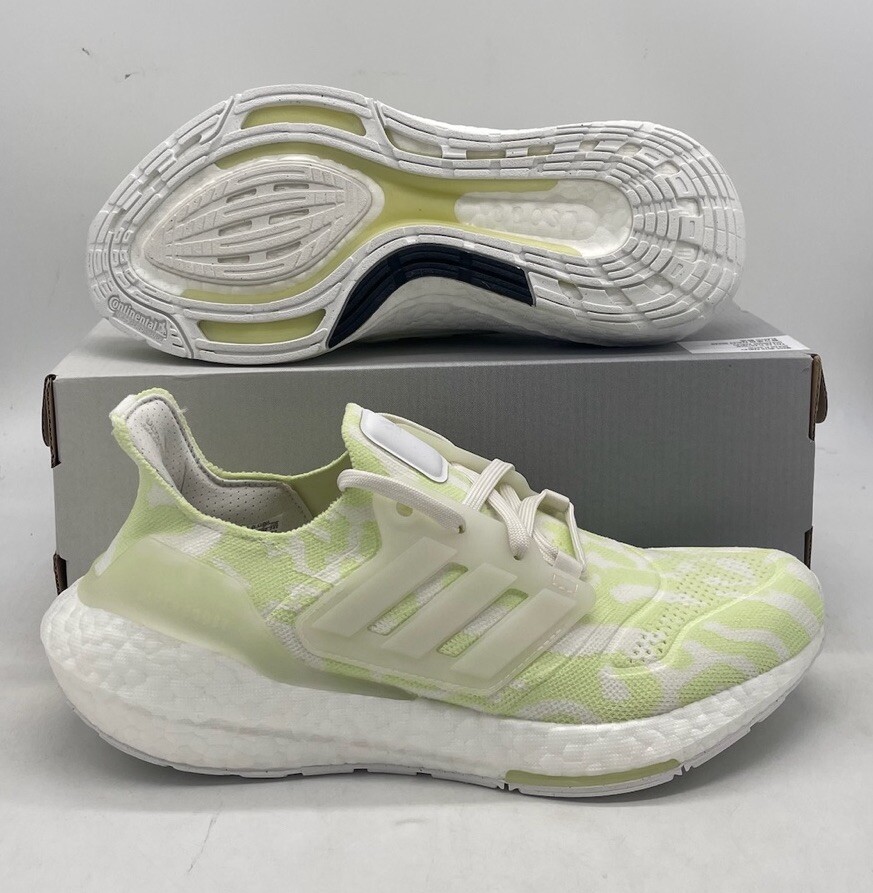 Кроссовки Adidas Ultraboost 22 белого лаймово-зеленого цвета для бега GX6302, женский размер