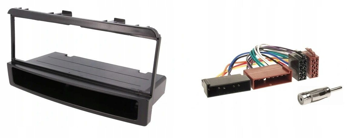 Radio Bezel & Wiring Set For Ford Fiesta, Focus, Mondeo, Escort | 2 DIN ISO In Black