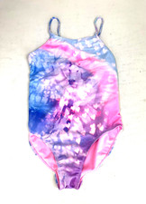 Wonder Nation Girls L 10-12 Multicolor Tie Dye 1 Piece Swimsuit New With Tag