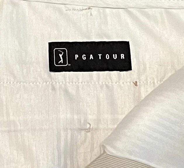 Pantalones Cortos de Golf PGA Tour Para Hombre Talla 36" Beige W Gris Línea Bolsillos a Cuadros Informales Foto 4 de 4