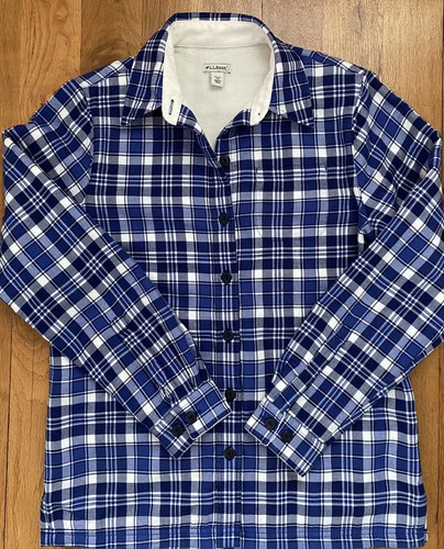 LL Bean Fleece Lined Flannel Shirt 