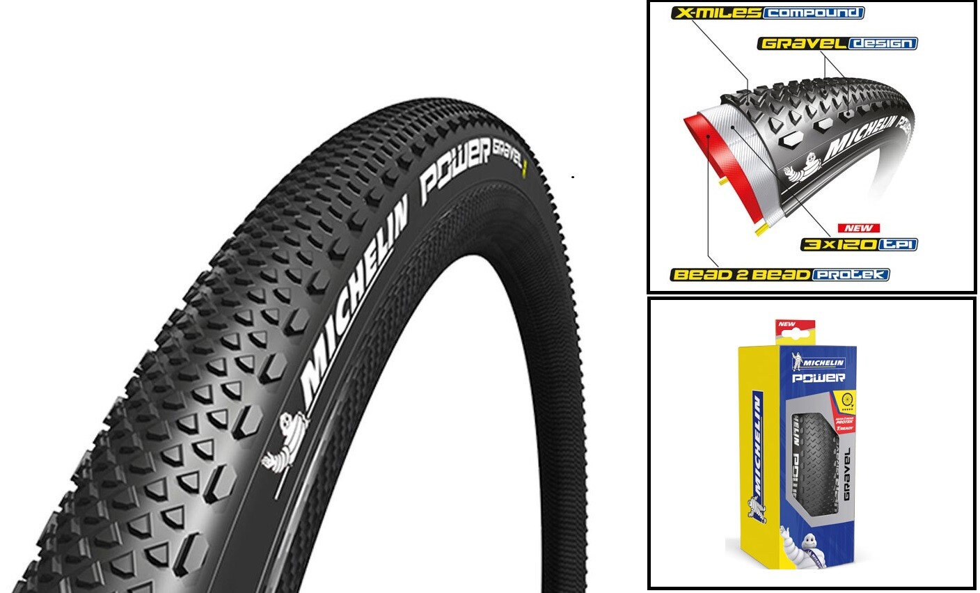 Pneu gravel 700x35 Michelin Power tubeless ready noir souple