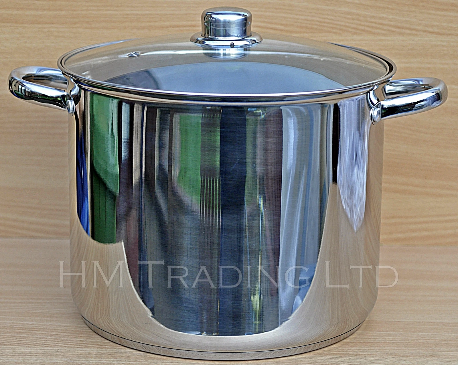Stainless Steel Induction Stock Pot Deep Soup & Stew Casserole with Glass Lid