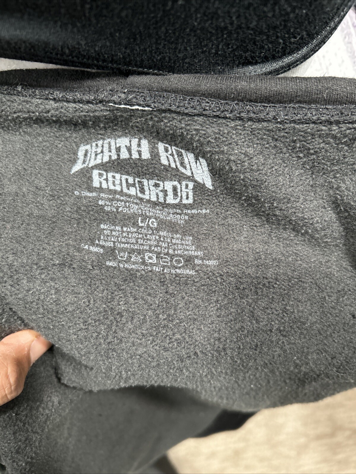 FILA Felpa nera con cappuccio uomo Death Row Records taglia XL