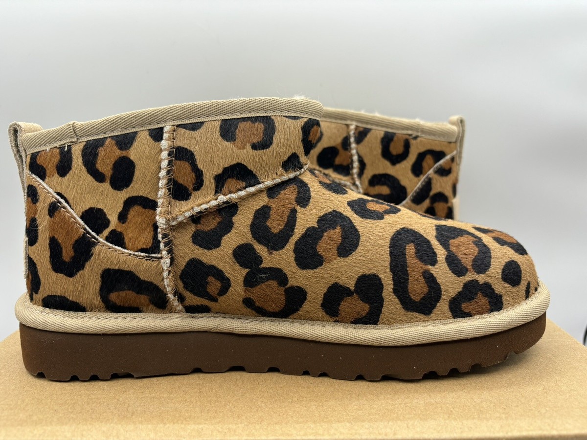 UGG Classic Ultra Mini Spotty Shearling Boot Cheetah Leopard Size