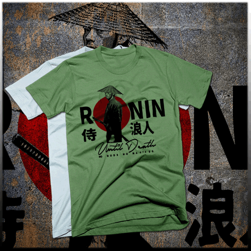Samurai T-Shirt Japanese Ronin Kanji Warrior Bushido Until Death Warrior Tee - Bild 2 von 2
