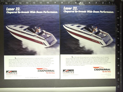 1988 2) ADVERTISEMENT lot for Chaparral Laser 32 performance boat