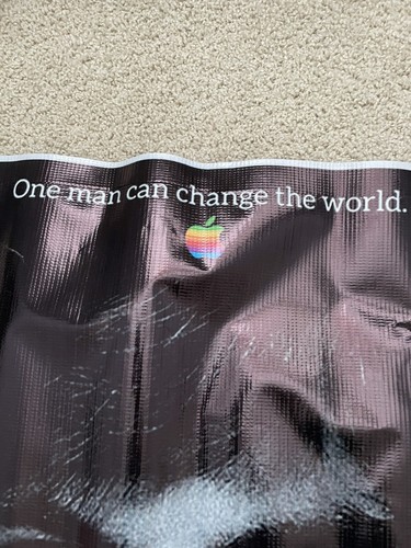 Vintage Apple Steve Jobs "One Man Can Change The World Vinyl Poster 28" x 28" - Afbeelding 4 van 6