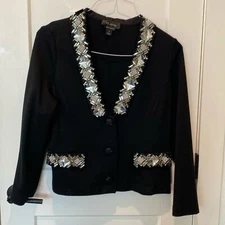St. John Hand Beaded Wool/Rayon Blazer