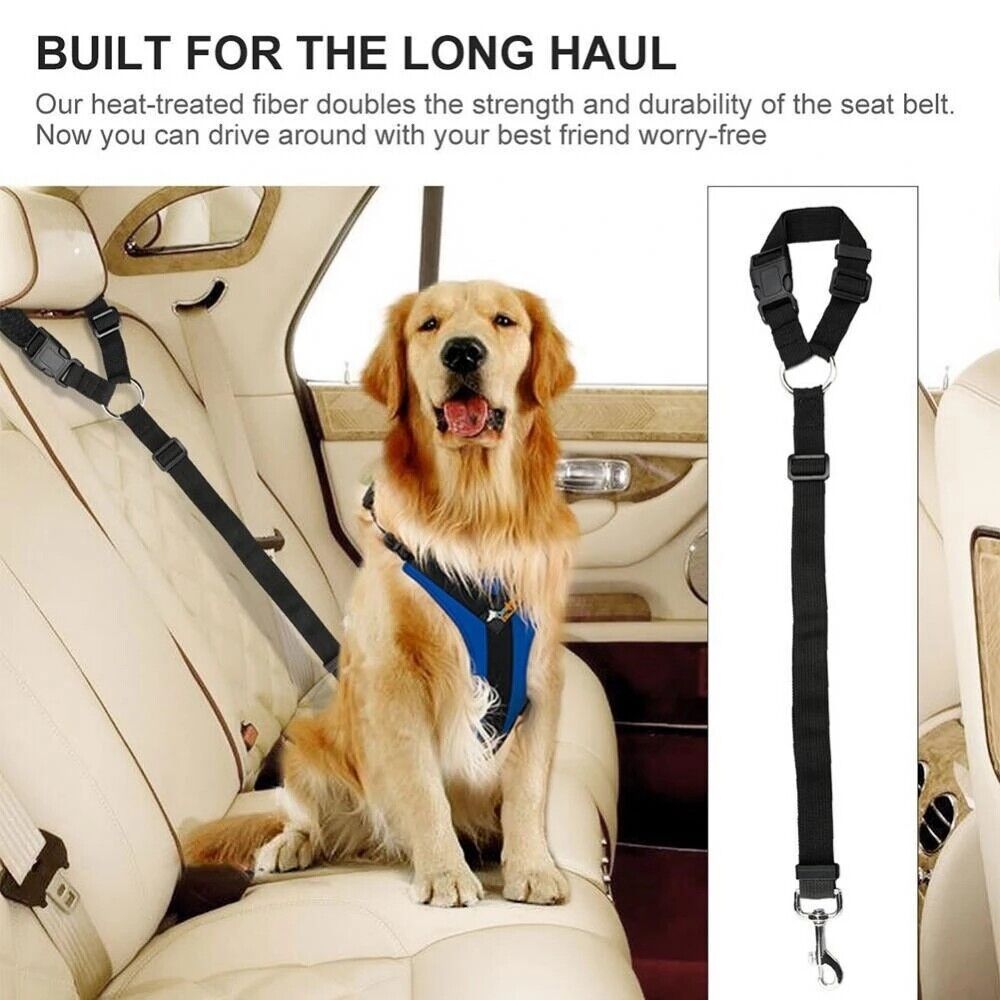 Durable Nylon Dog Seat Belt For Small Large Dogs Adjustable Reflective Elastic Lead Puppy Travel Car Safety Rope French Bulldog