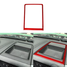 Red Carbon Fiber Center Console Storage Box Cover Trim For Ford F150 F-150 15-20