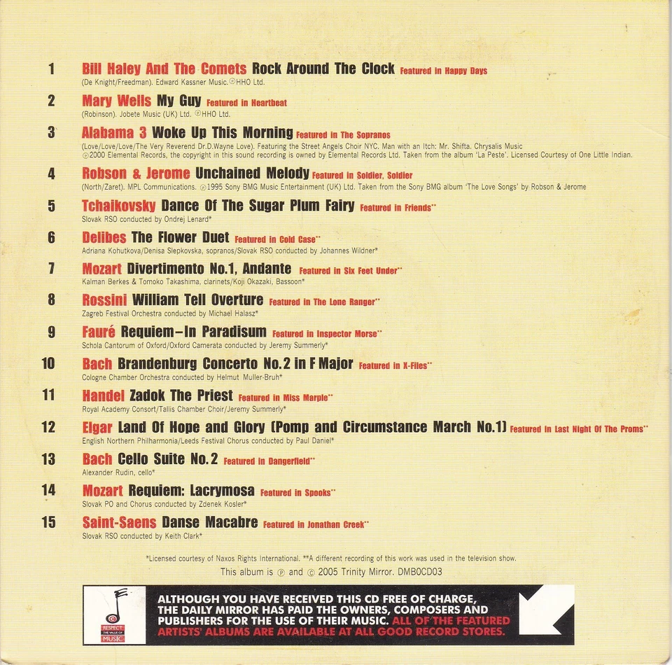 THE BEST OF.. TV MUSIC ( DAILY MIRROR Newspaper CD ) - Bild 2 von 3