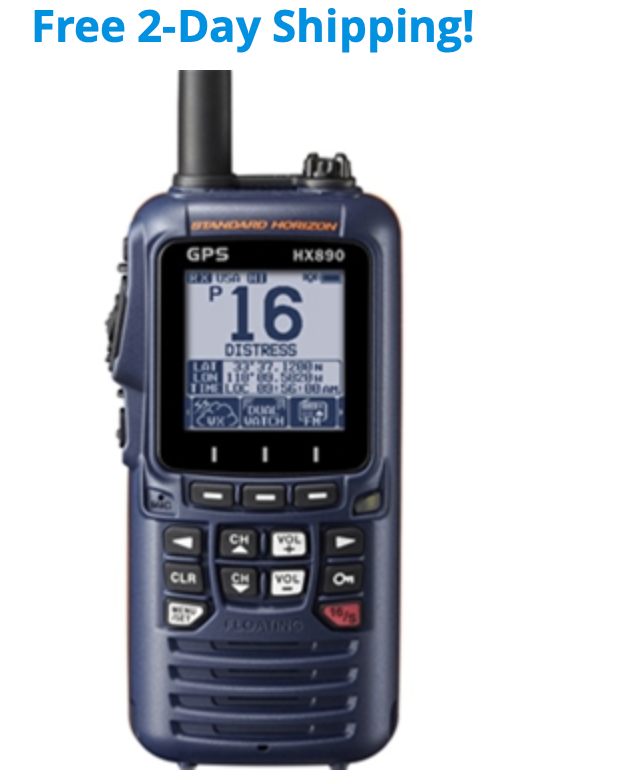 Standard Horizon HX890BK Handheld VHF Black Floating 6W Class H Two-Way Radio