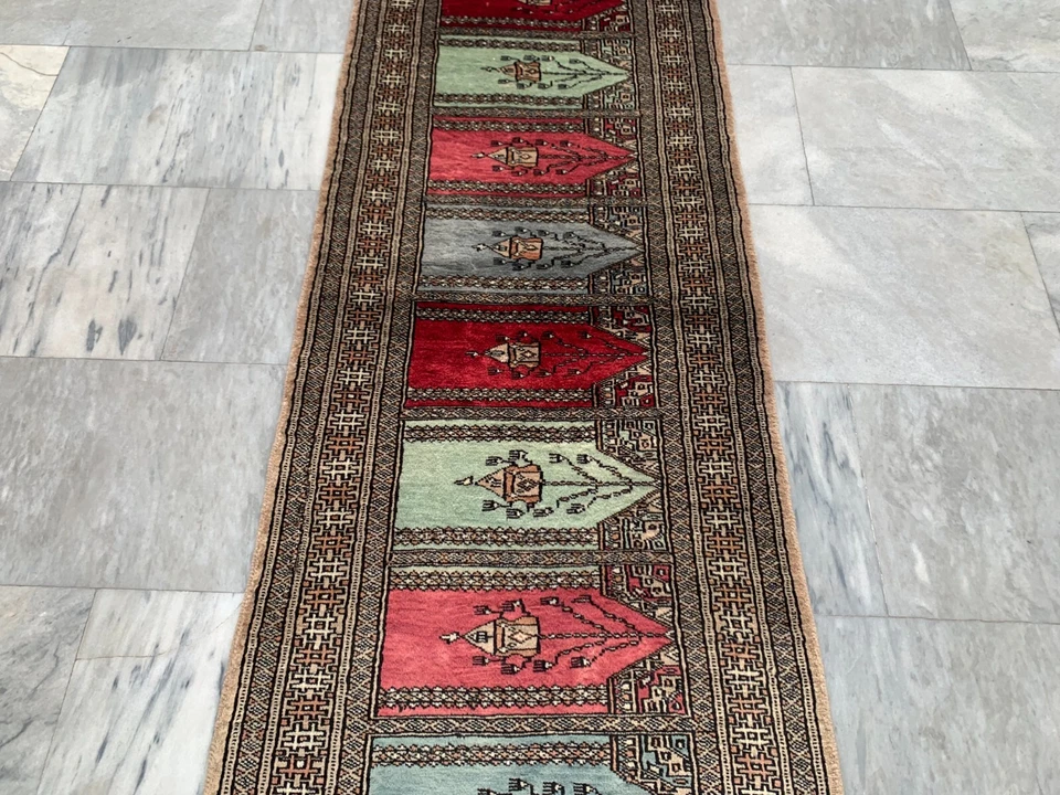 Alfombra de lana vintage afgana para pasillo 2x6 cocina decoración del hogar corredor área Foto 2 de 4