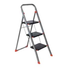 Scala Scaletto 3 gradini Larghi TINTO Pieghevole in acciaio Portata max 150 kg