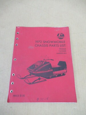 VTG 1972 Rupp Snowmobile Chassis Parts List Rogue Yankee American