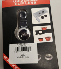 Clip Lens for Cell Phone Universal Tablet 3-In-1 Fish Eye, Wide, Macro Lenses