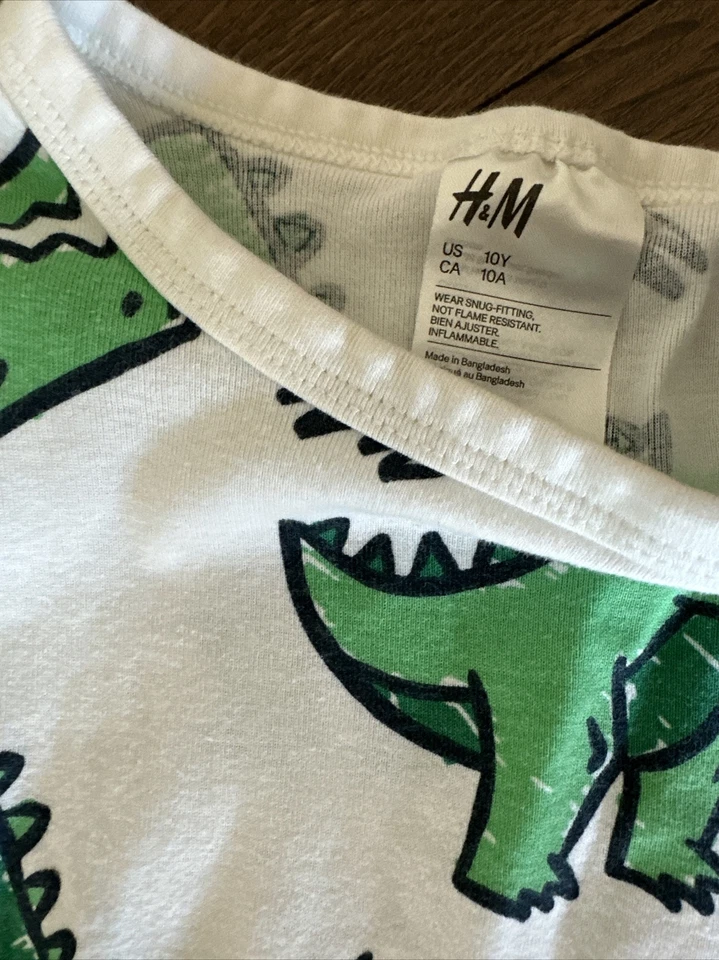 Lote 3 Pijamas Pantalones Cortos Niños Halloween Dinosaurio Talla 10 Juventud H&M Antiguo Azul Marino Foto 3 de 4