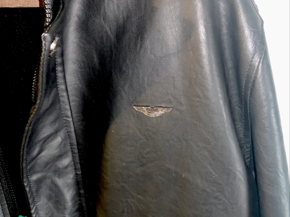 Chaqueta de cuero para hombre AC colección de lujo talla XXL ITALIA CREMALLERA NEGRA Foto 4 de 4