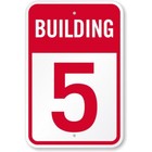 Building Number 5 Aluminum Weatherproof Sign p1184