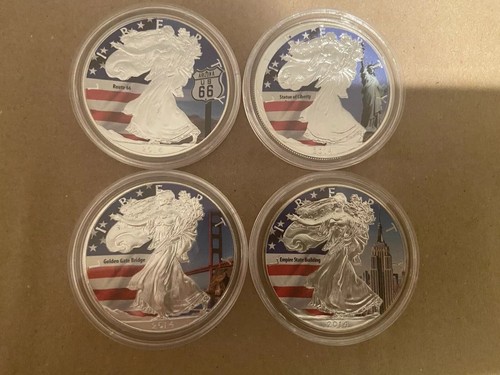 American Silber Eagle Sonderedition Set ? 4 Verschiedene! Je 1 Oz. Silber.