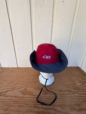 Outdoor Research OR Gore tex hat size S/P. Multicolor of red, gray, and black
