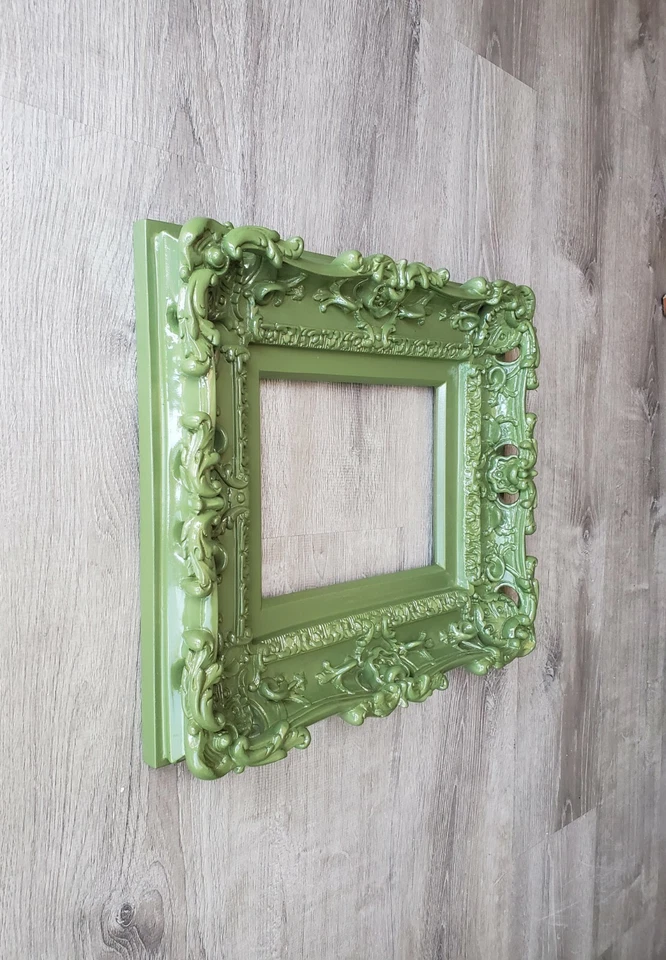 8.5x11 Green Wall Picture Frame Baroque Style Art Wall Cottage Chic Frames - Image 3 of 4